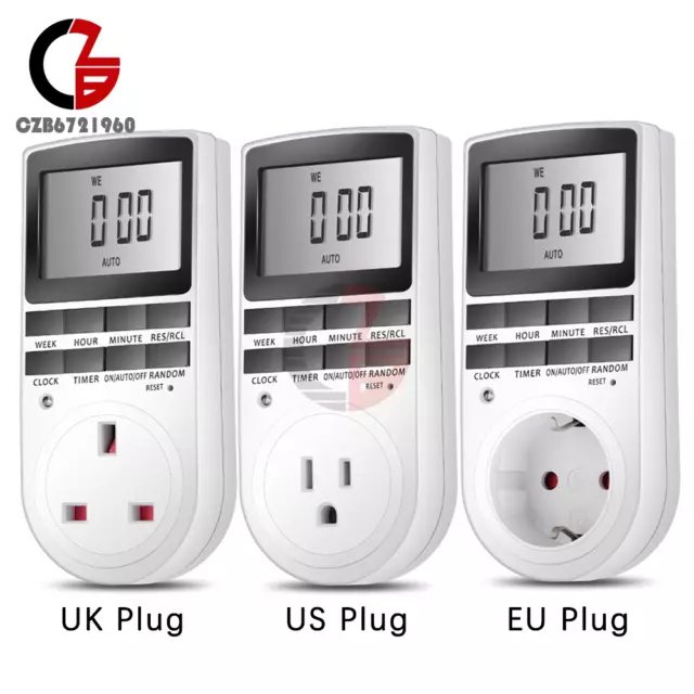 LCD Screen Digital Timer Programmable Timing Socket Plug Turn Off Switch