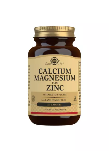 Solgar Calcium Magnesium Plus Zinktabletten 100er-Pack, Unterstützung des Immunsystems