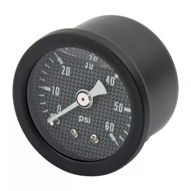 Marshall  Black 0-60 psi Oil Pressure Gauge With Carbon Fibre Effect Face