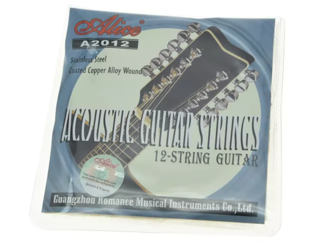 12 String Acoustic Guitar Strings Coated Copper Alloy Wound 1st-12th Strings