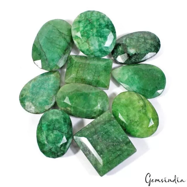 1020 Ct Natural Brazilian Green Emerald Mix Faceted Loose Pendant Size Gemstones