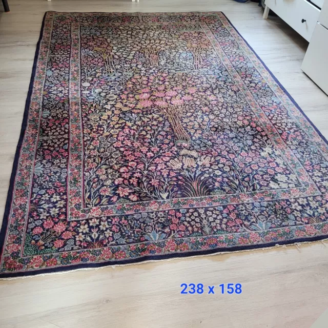 Orient Teppich Kerman 238 x 158 cm Kirman Lawar Rose Handgeknüpft Carpet