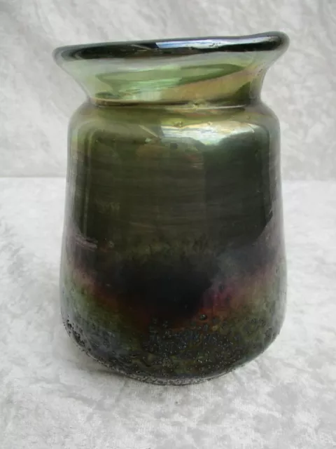 VINTAGE !!! Kunst Glas Vase - Handarbeit - irisierend - 3