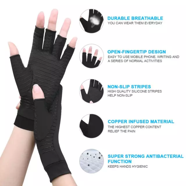 Arthritis Gloves Compression Support Hand Wrist Brace Carpal Relief 2024 R4Y0