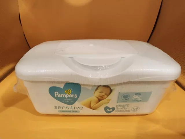 Pampers Baby Wipes Pop Up Container Refillable Sensitive New NOS SEALED Box