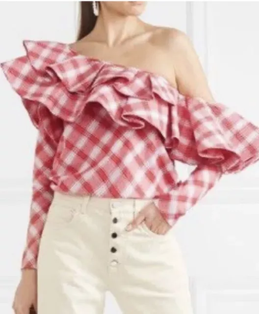 Johanna Ortiz Mangas Coloradas Gingham Blouse, Size 4