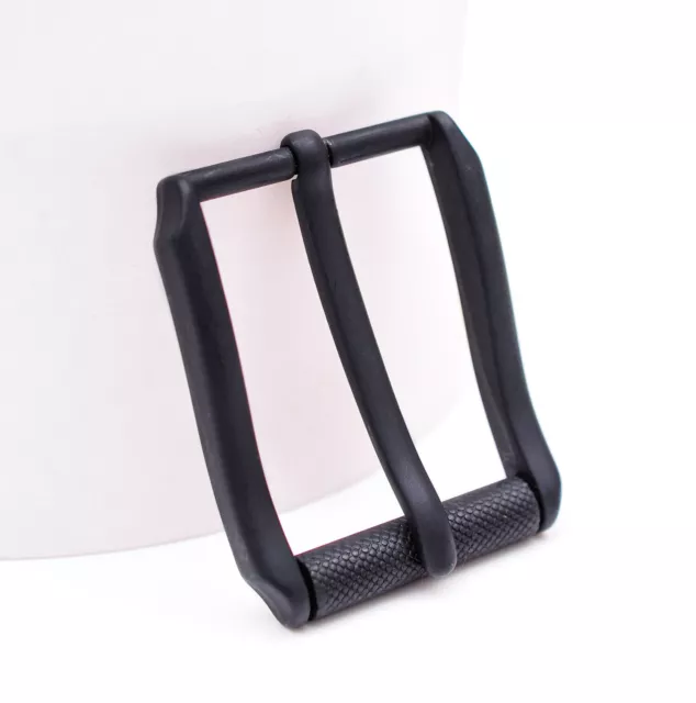 Black Single Pin Prong Roller Rectangular DIY Leather Belt Buckle for 34MM Strap