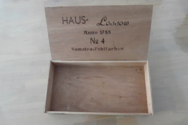 Alte Zigarrenkiste aus Holz/Sumatra-Fehlfarben Nr.4