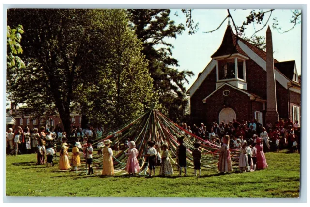 c1950's Old Dover Days Children Dance Around Maypole Dover Delaware DE Postcard