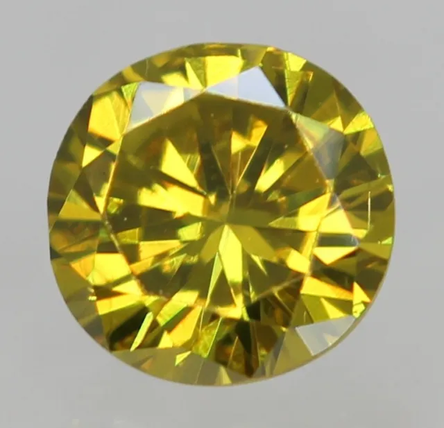 0.009CT Elegante Amarillo Intenso VS2 Brillante Redondo Mejor Diamante Natural