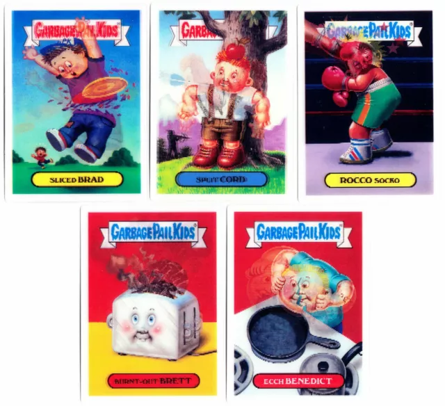 2008 Topps Garbage Pail Kids Ans 7 Locomotion 3D Set 5/5 Rare All New Series 7