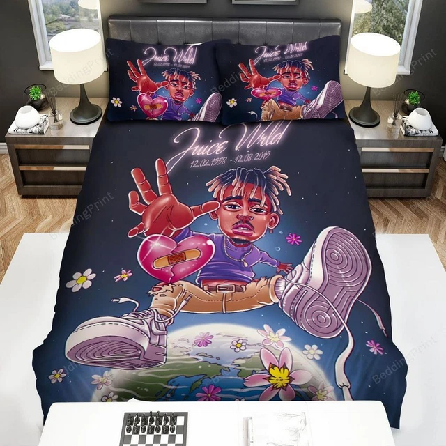JUICE WRLD TRIBUTE Chibi Artwork Quilt Duvet Cover Set Bedspread Queen