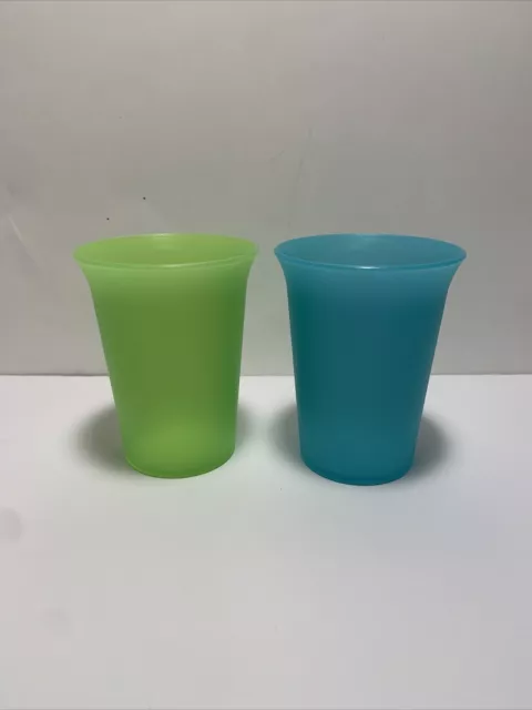 2 Vintage Tupperware Kids 7 oz Bell Tumblers Cups #109-34 Jewel Tone Colors