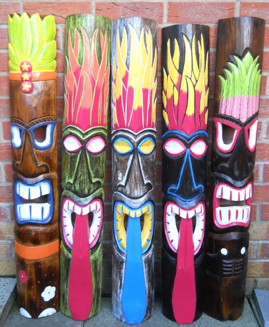 NEW DESIGN CARVING Wooden TIKI MASK Large 100 cm Wall Decoration