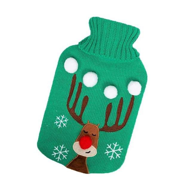 RUDOLPH THE RED Nose Reindeer Christmas Hot Water Bottle Green