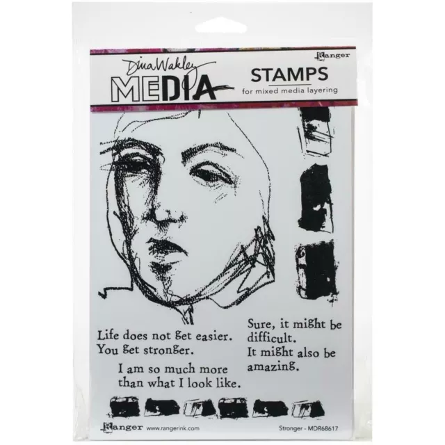 Dina Wakley Media Cling Stamps 6"X9" Stronger