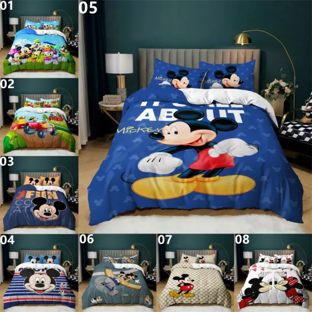 Mickey Mouse Single Double Queen King Super King Bed Quilt Doona Duvet Cover Set