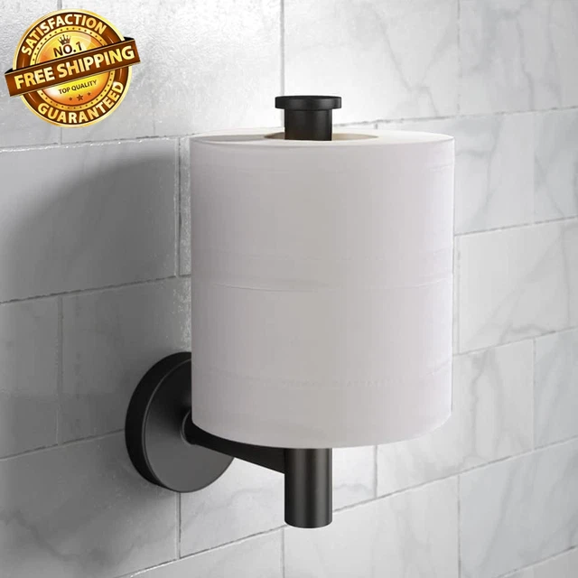 Toilet Paper Holder Matte Black - Toilet Roll Holder Free Standing Wall Mount Ma