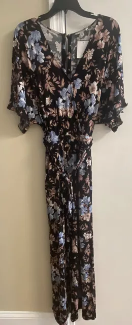 American Eagle outfitters black floral jumpsuit, New. Womens XS/S