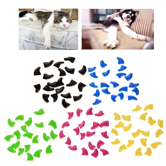 100 piezas Hermoso protector de uñas de control de garras para mascotas para gatos y perros