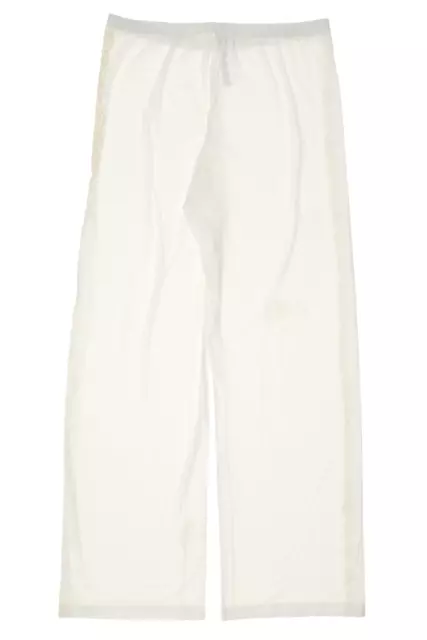 La Perla Brenda Lace-Trim White Long Lounge Pants L23701 Size Medium