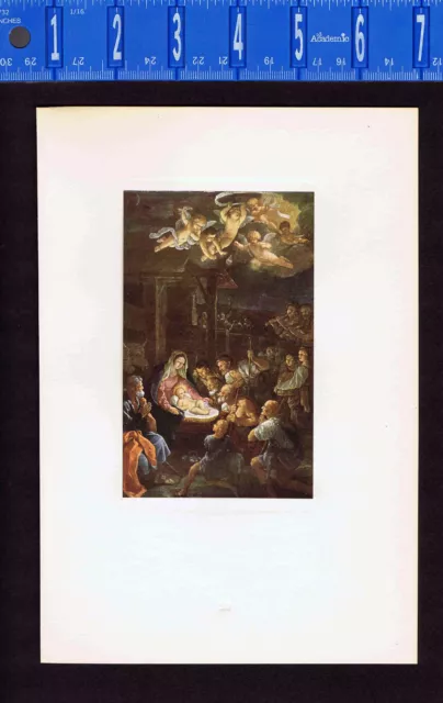 Adoration of the Shepherds - Anbetung der Hirten - Guido Reni 1927 Lithograph