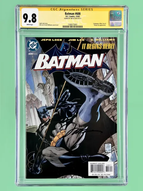 Batman #608 (CGC 9.8) 2002, 1st Print, 1st Hush Storyline, Signed by Jim Lee!