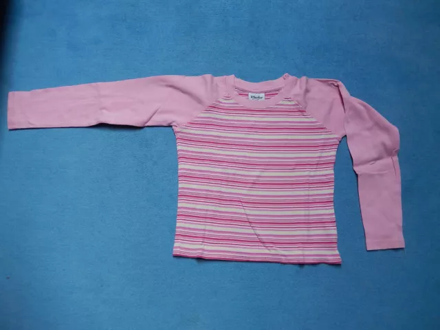 Sweatshirt Shirt rosa pink gestreift, Gr. 122 128, Kikstar