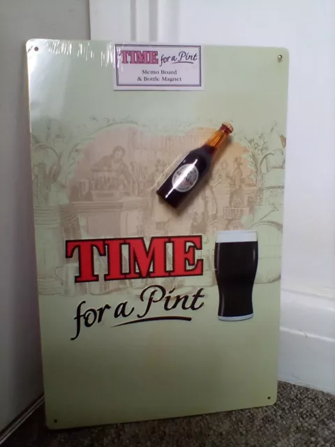 Vintage 1995 Guinness Memo Board & Bottle Magnet "Time For A Pint"