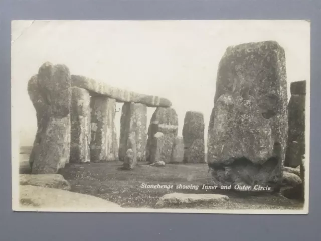 Stonehenge 'Showig Inner and Outer Circle' 1932 (C.F. Ashworth) RP postcard