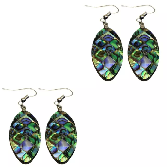 2 Pairs Ohrringe Im Trend Hülse Party Earrings Abalone Shell Jewelry Mode