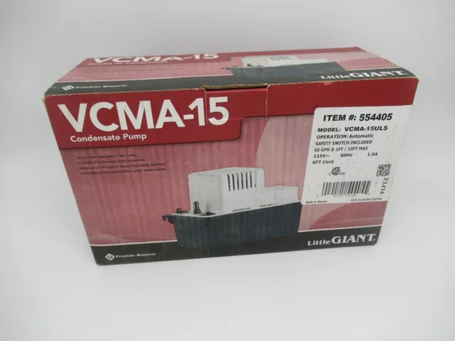 Little Giant VCMA-15UL 115V Automatic Condensate Removal Pump NEW