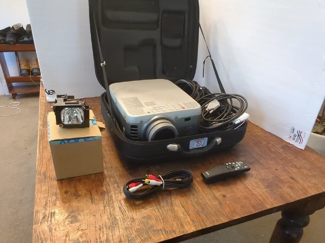 Epson PowerLite 7700P LCD Projector w/ Remote + All Cords Needed And Extra Bulb