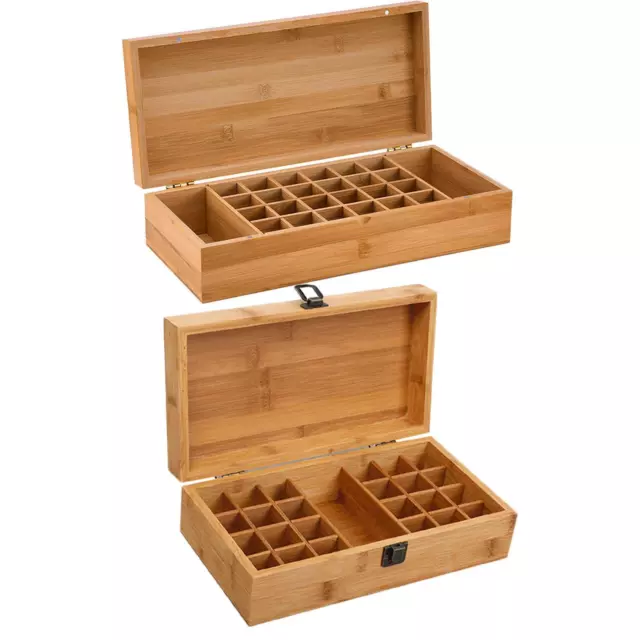 Boîte de rangement d'huile essentielle de diffuseur en bois 24 emplacements