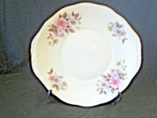 Vintage Queen Anne China Cake /Sandwich Plate, Pink Roses Pattern 8686. Unused.