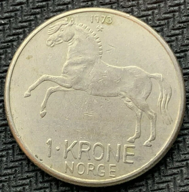 1973 Norway 1 Krone Coin XF Better World Coin   #K1986