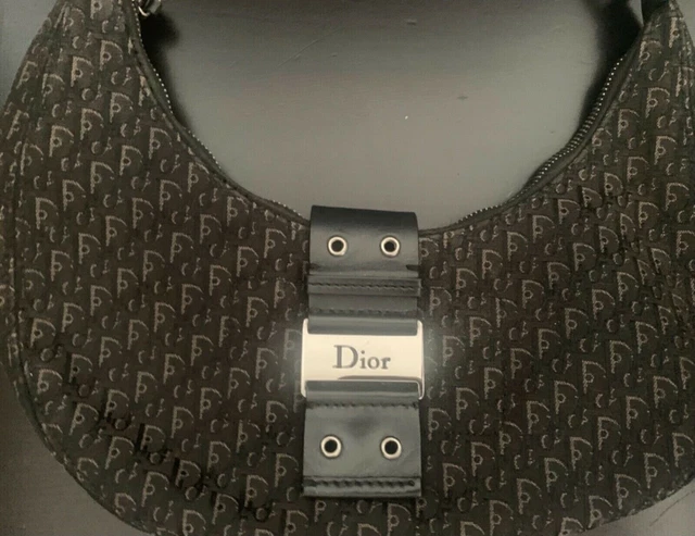 Authentic Christian Dior womens black Canvas bag