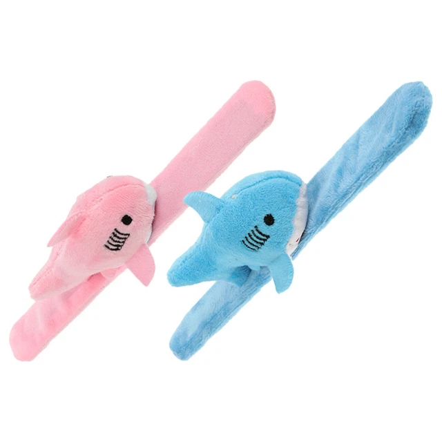 2 Pcs Children Party Toys Plush Slap Bracelets Animal Shark Pink Favors Cute