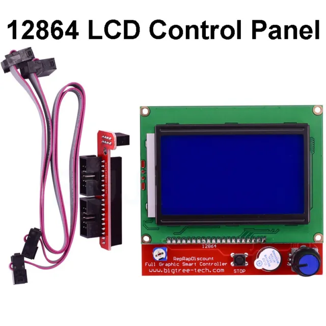 12864 LCD Control Panel Smart Controller + Adapter Kits For RAMPS1.4 3D Printer