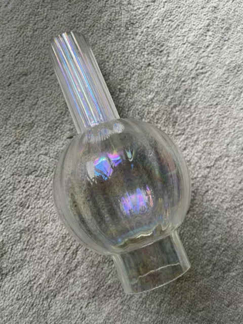 antiker 5 cm Petroleumlampe Lampenglas Glaszylinder Öllampe Irisierend