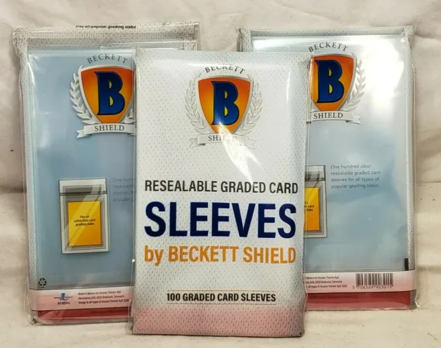 300💥BECKETT ULTRA PRO-STYLE💥 RESEALABLE GRADED CARD SLEEVES 💥(3) 100ct PACKS