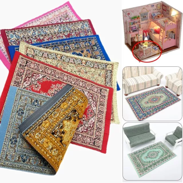 Style Doll Accessories Miniature Weaving Rug Dollhouse Carpet Floor Coverings