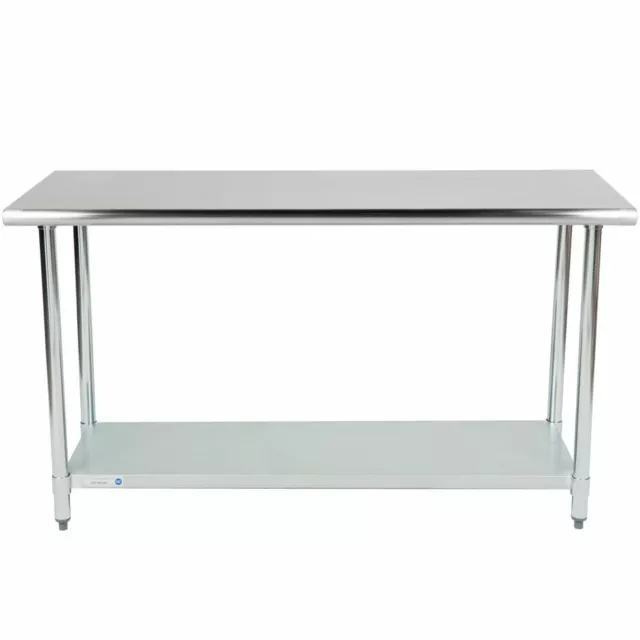 Stainless Steel Food Prep Work Table with Adjustable Undershelf 24” x 48”