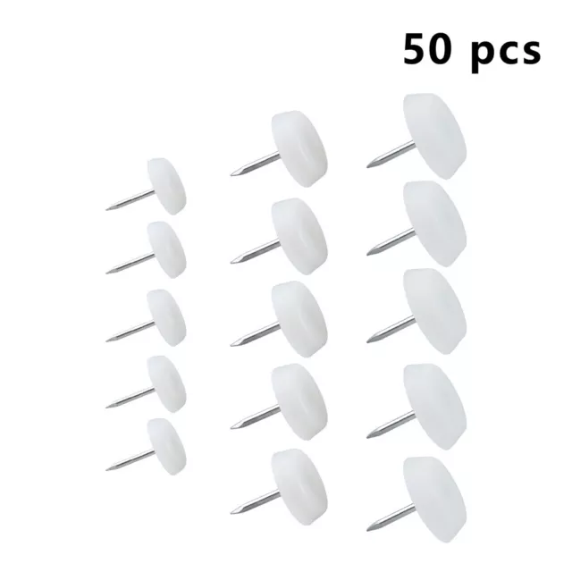 50Pcs Furniture Chair Table Feet Glide Nail Nylon Glides Mute Protect Floor New