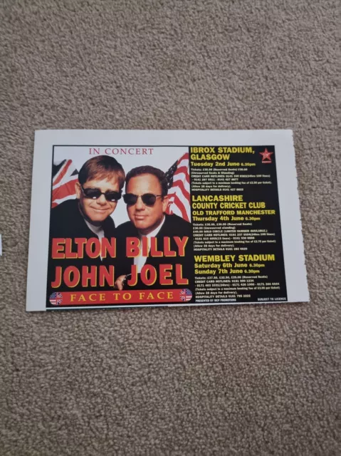 Tnewm125 Advert 5X8 Elton John & Billy Joel In Concert : Face To Face