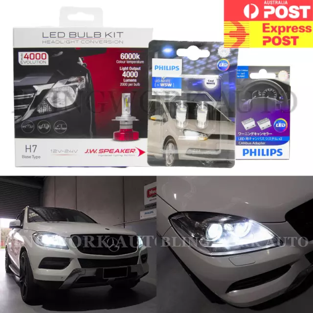 LED H7 24V Headlight bulbs and Bases Retainers For Volvo Truck