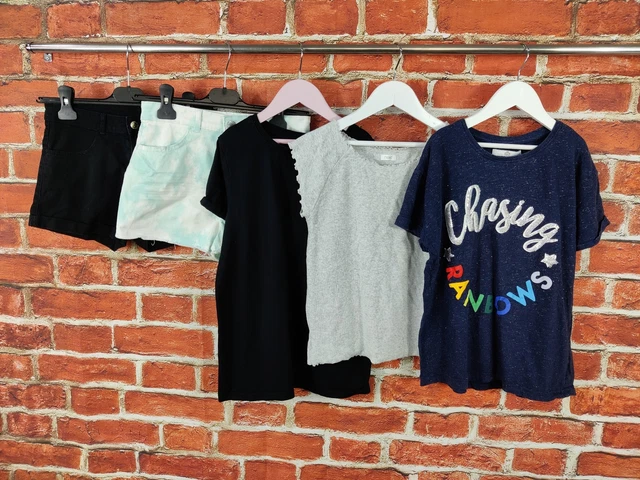 Girls Bundle Age 12-13 Years H&M Next M&S Denim Shorts T-Shirts Sequins 158Cm