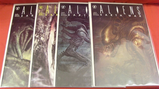 Aliens Earth War 1-4 Dark Horse Comic Set Complete Verheiden Kieth 1990 Vf/Nm