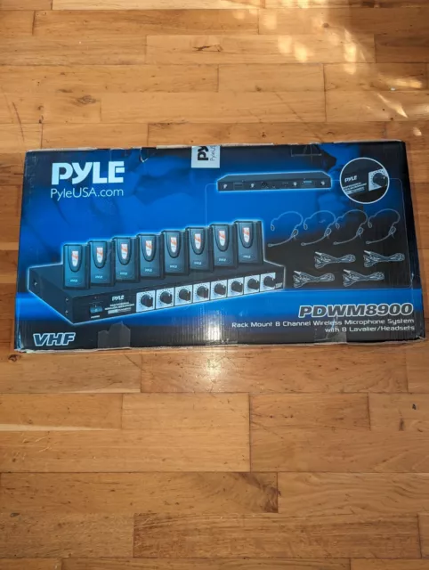 Pyle Rack Mount 8 Channel Wireless Microphone System PDWM8900 headset Lavalier