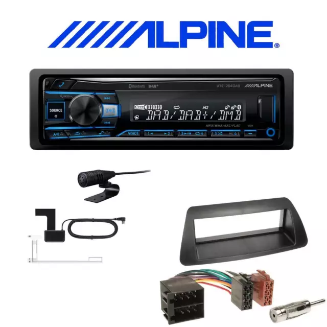 Alpine 1-DIN Autoradio DAB+ Bluetooth mit Einbauset für Fiat Bravo 1995-2001